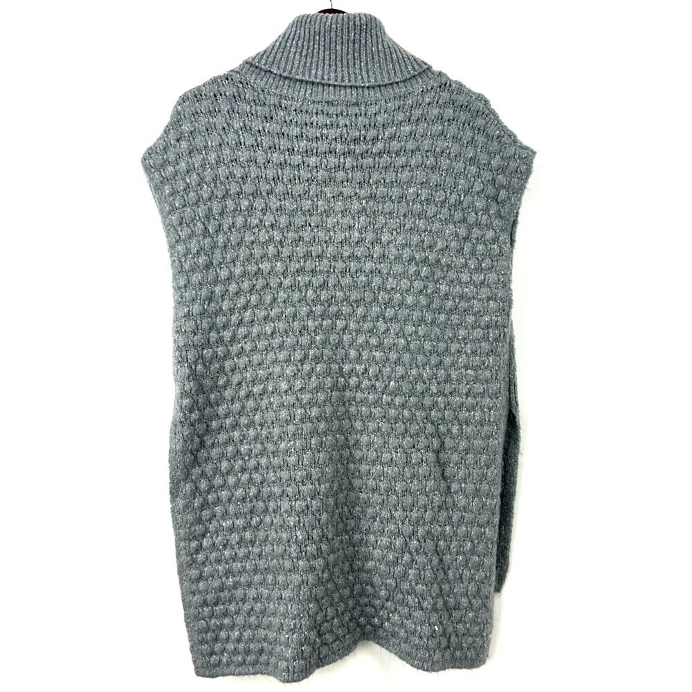 Michelle Nicole Women Gray Chunky Knit Sleeveless Sweater Vest High Low M 1172N4 - Picture 4 of 12